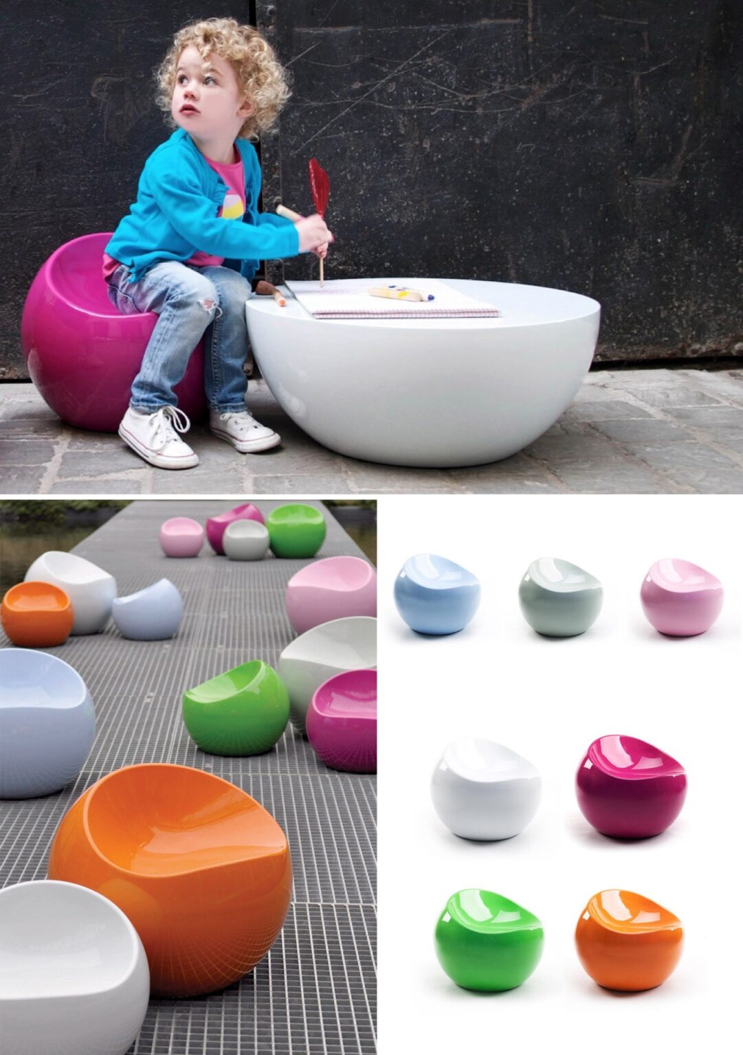 indispensables de la déco des enfants fauteuil pouf rond plastique couleur