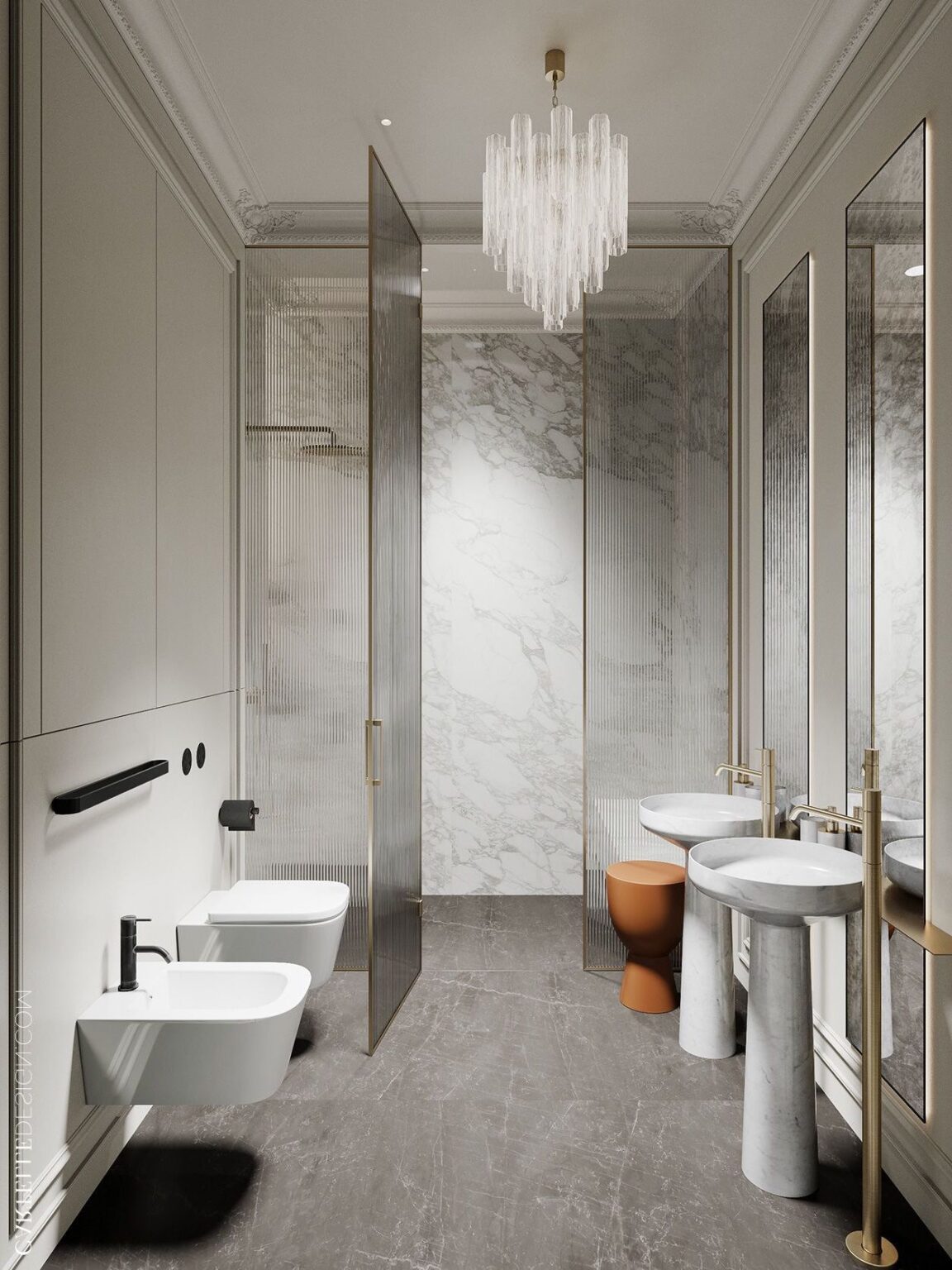 lustre verre laiton Art Déco grès cérame marbre