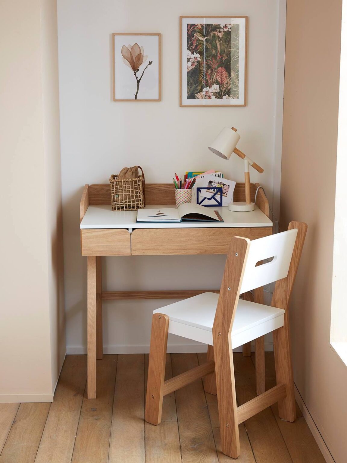 préparer intérieur rentrée scolaire chambre enfant bureau compact vintage