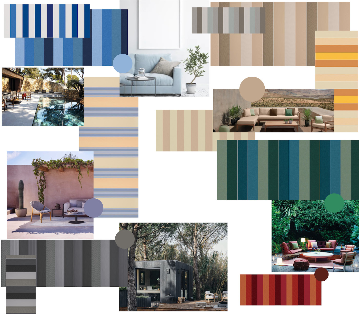 tendance déco couleur terrasse jardin assortiment complémentaire
