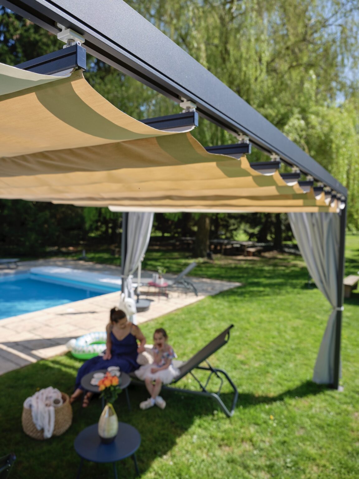 pergola personnalisable sur-mesure tissu