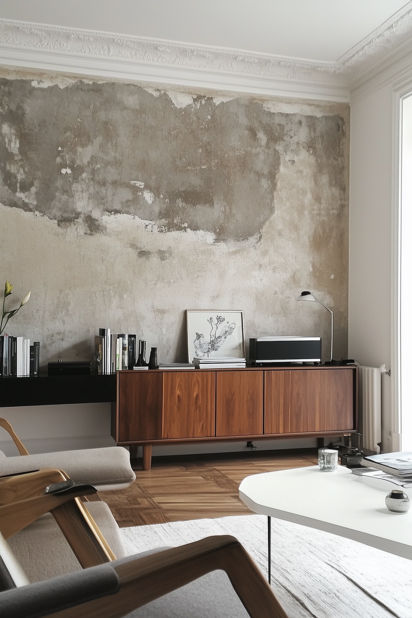 salon loft mid-century modern console buffet