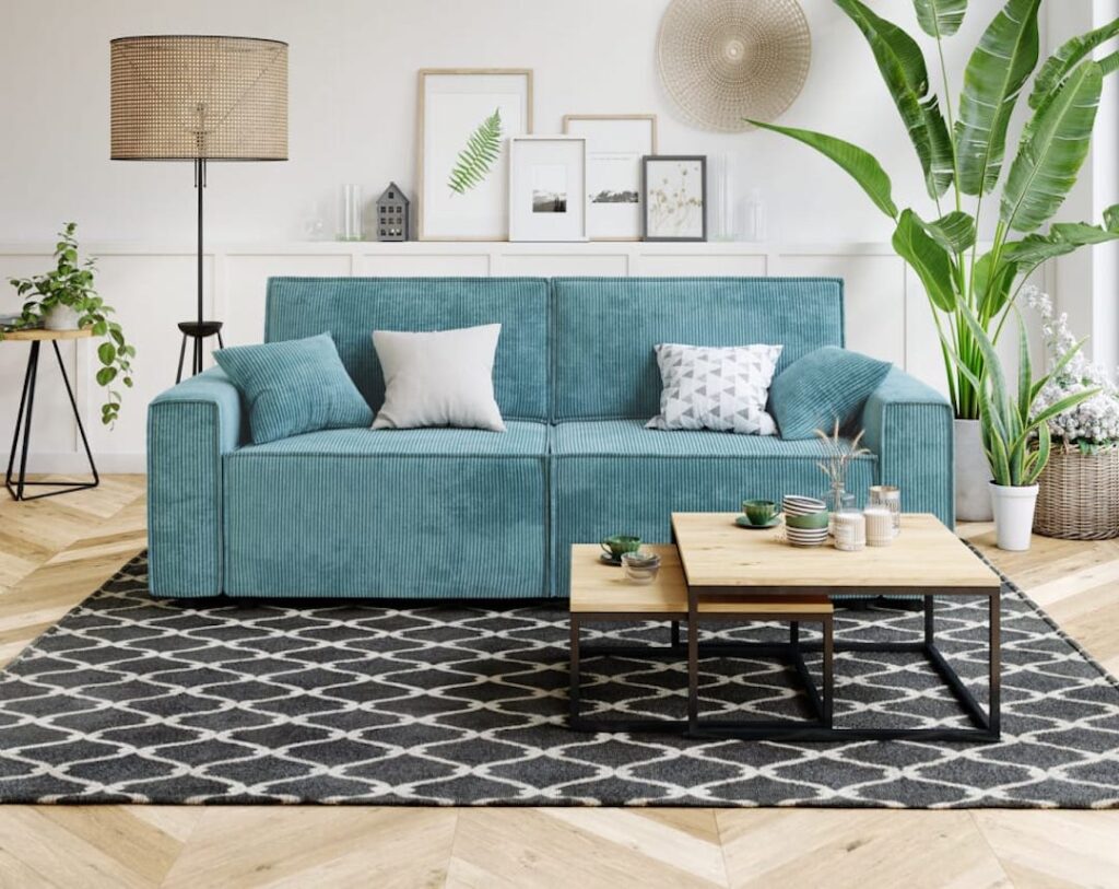 Pièce maitresse salon canapé couleur