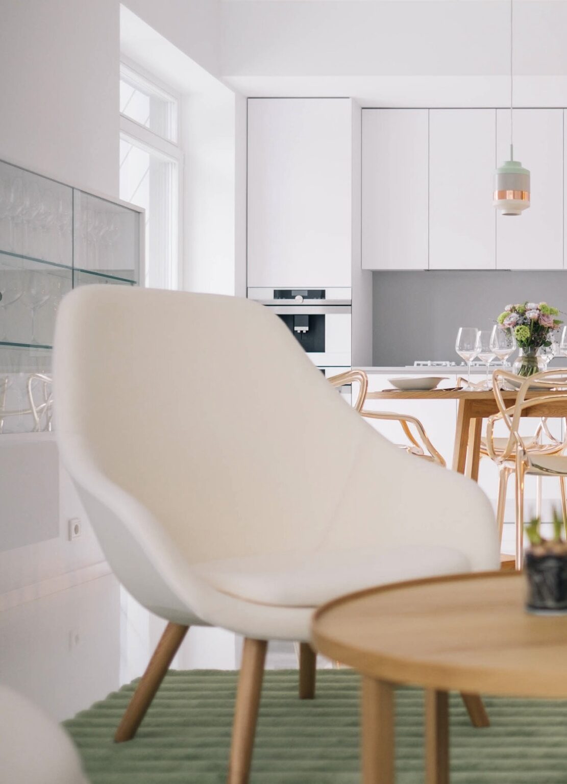 cuisine blanche accent doré fauteuil master