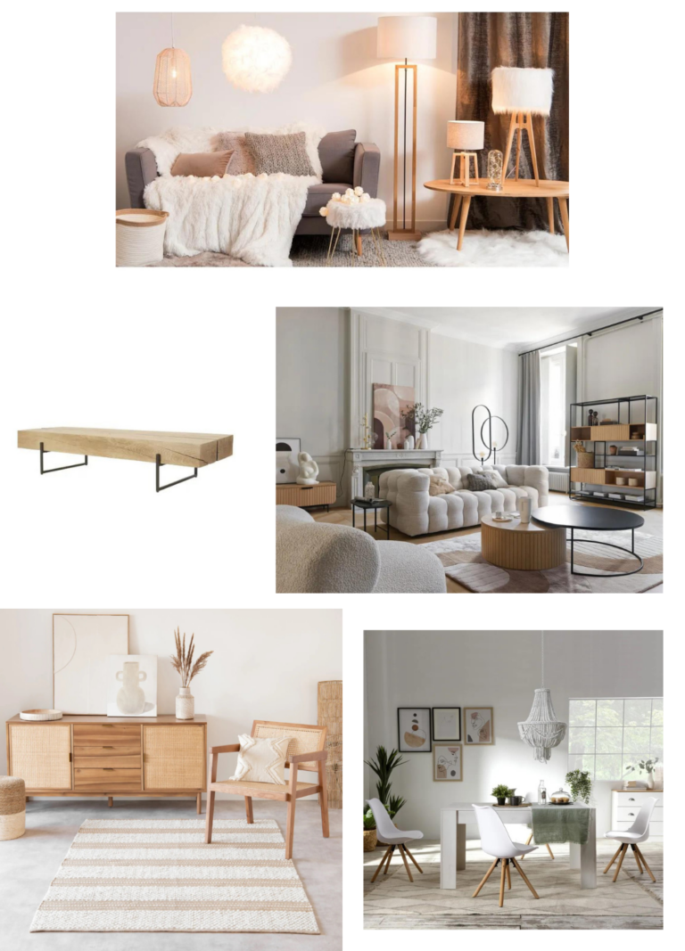 Sélection pour salon assortiment mobilier pan de mur pastel