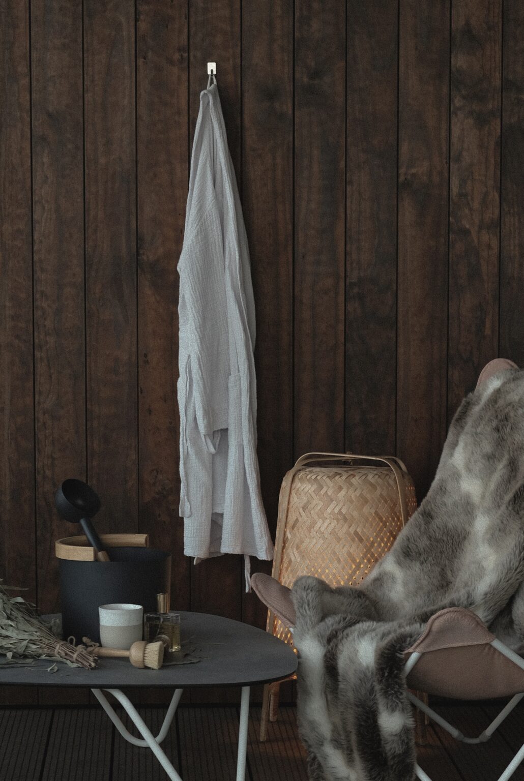 aménagement balcon hiver style scandinave