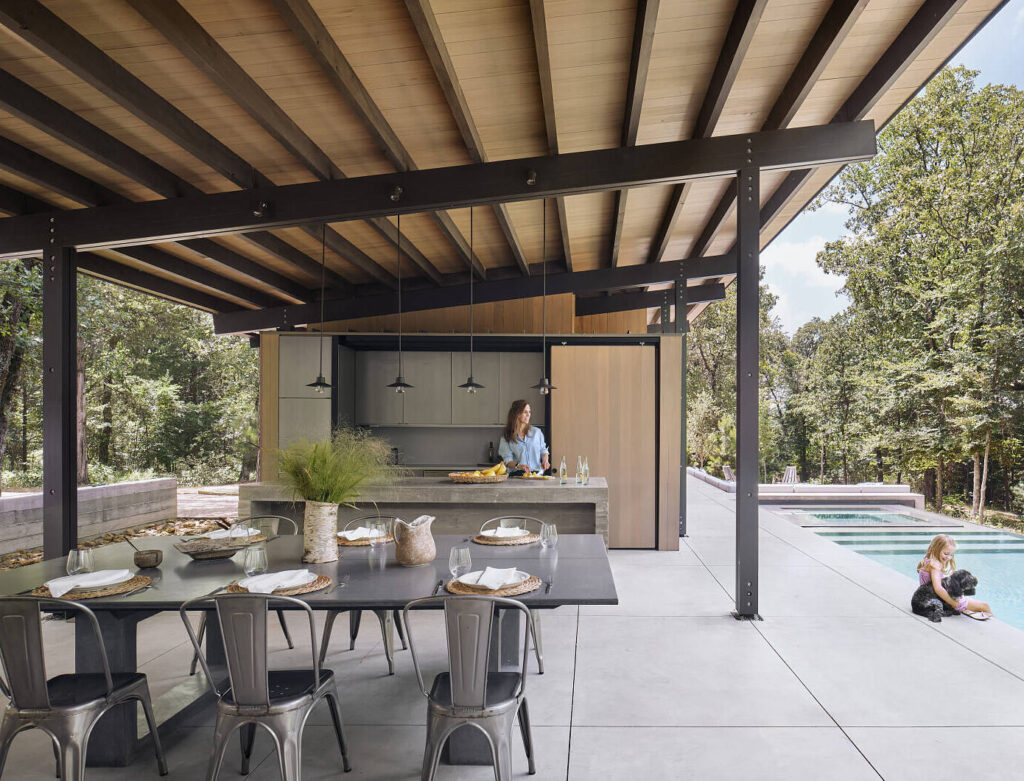 cuisine été style loft rustique bois métal