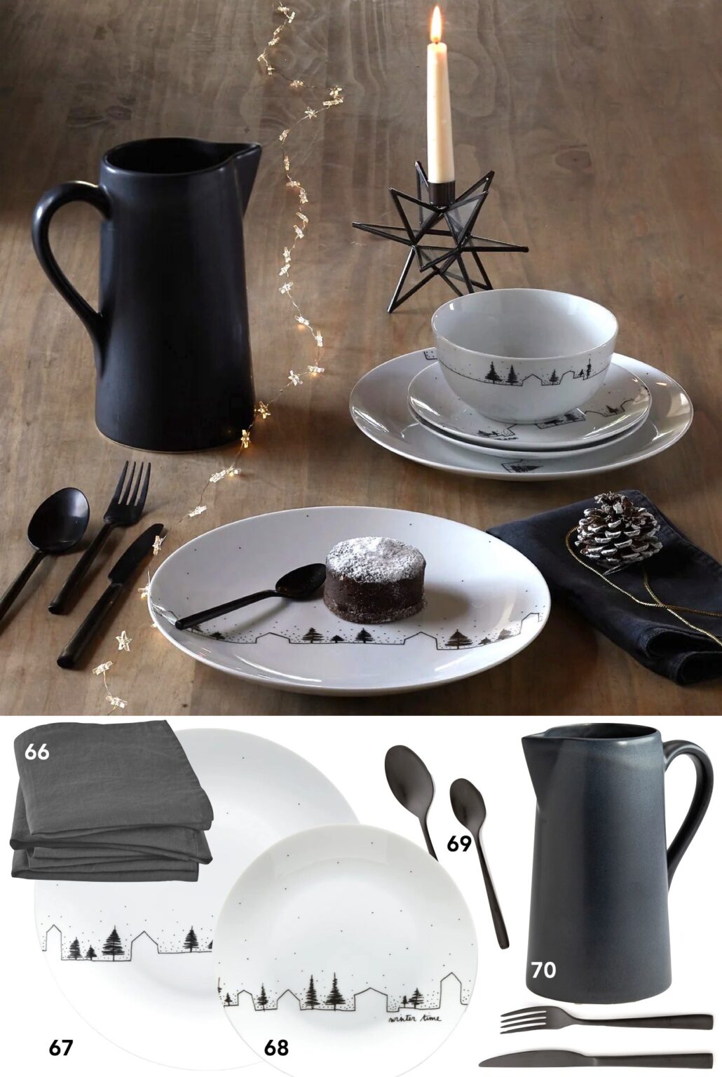 Noël rustique chalet déco noir blanc