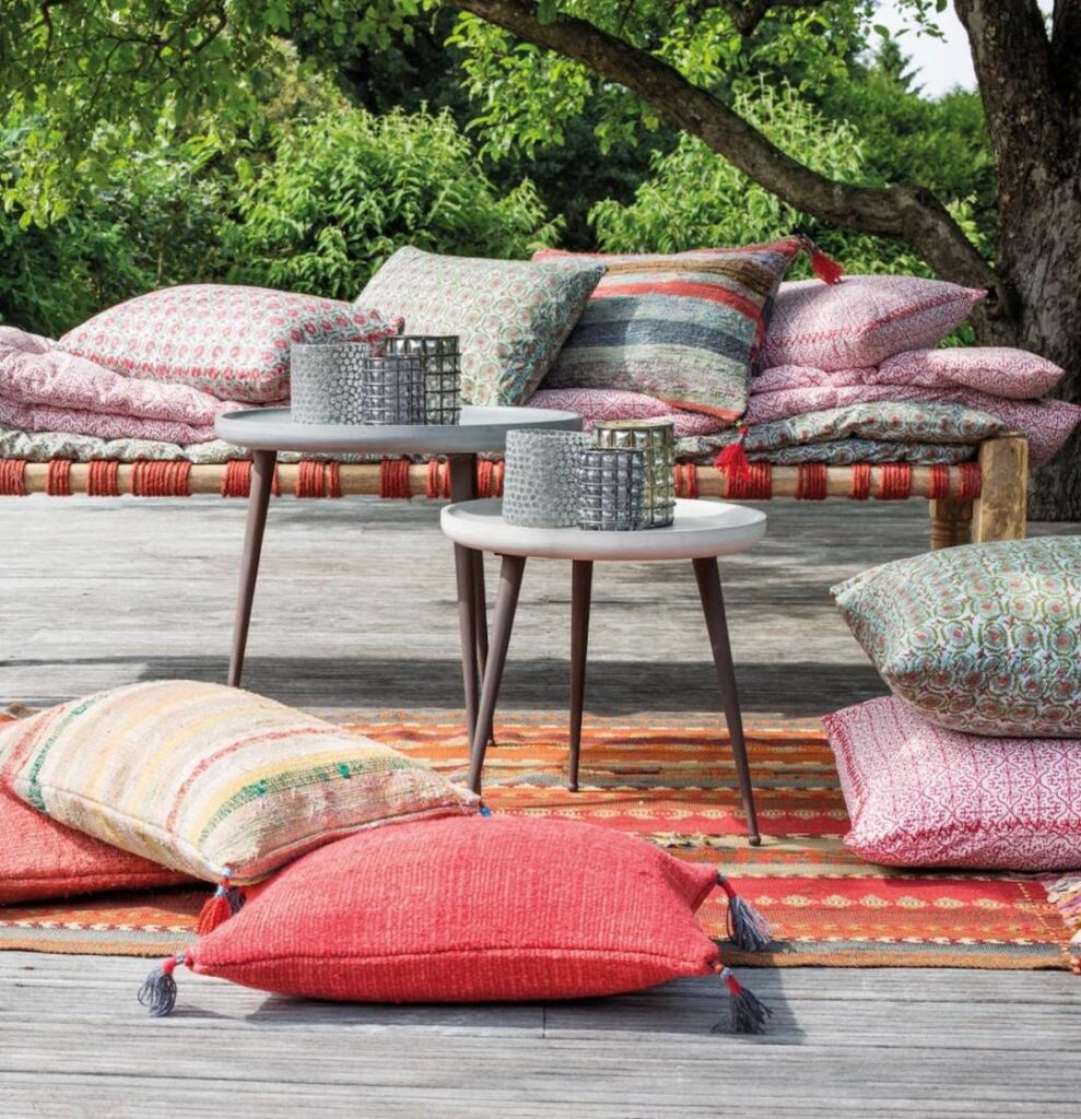 charpoy corde bois deco exotique fibre naturelle jardin