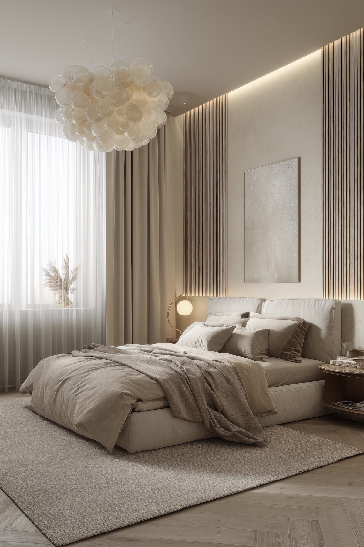 déco chambre couleur lin paille beige bois