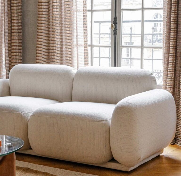 canape droit blanc rond deco elegante epuree moderne