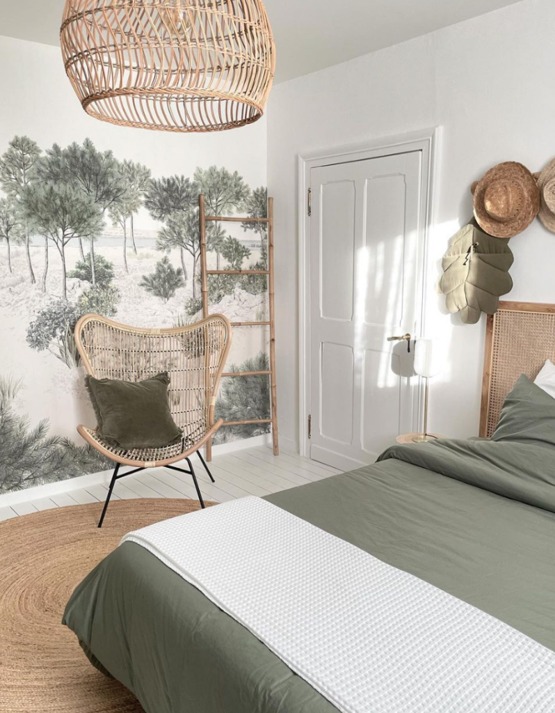 chambre d'ami vert sauge deco nature