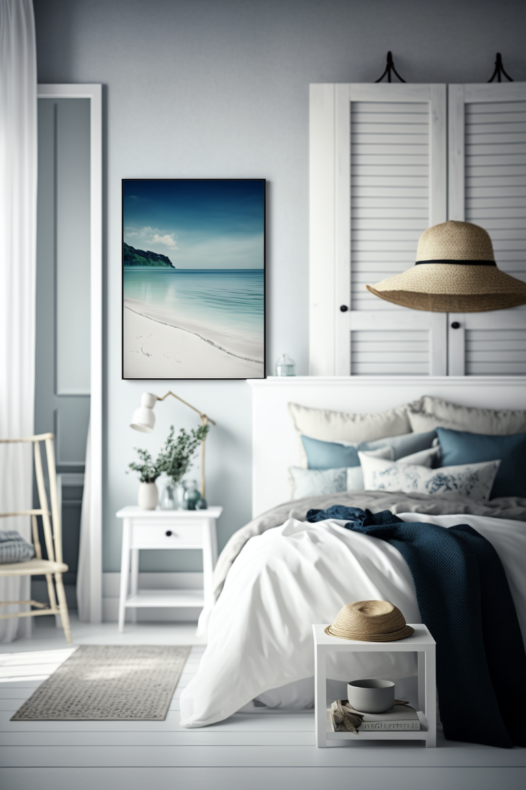 Chambre déco bois flotté blanc océan atlantique Biarritz