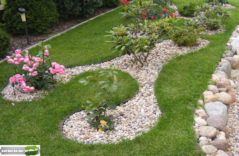 aménager jardin forme géométrique galet