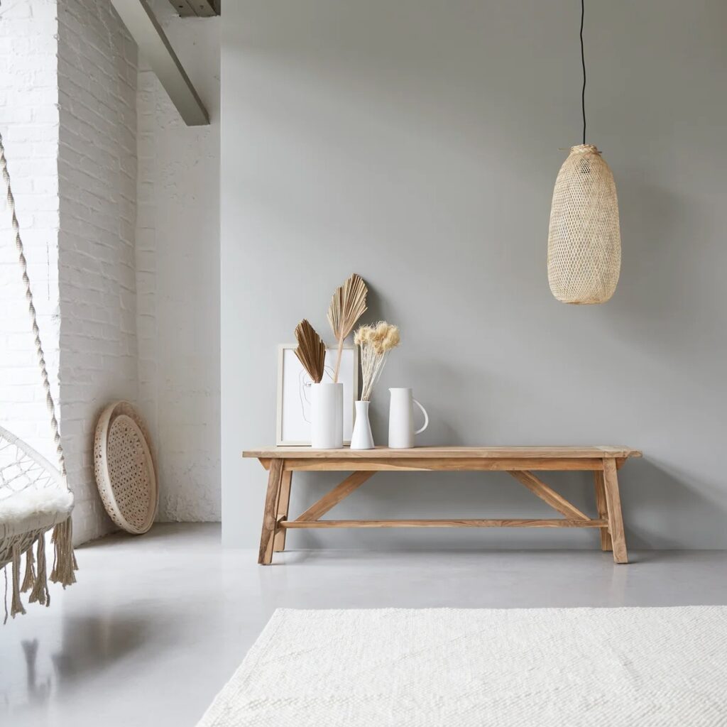 banc bois brut zen entrée déco