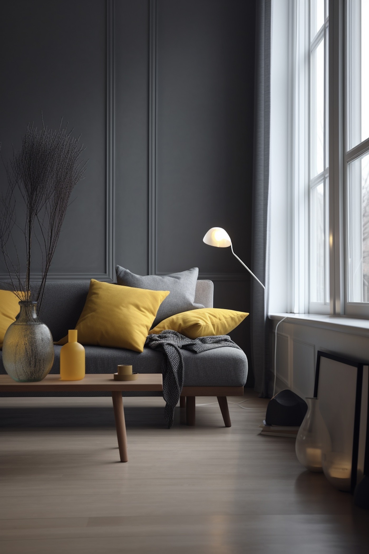 mélange gris jaune décoration intérieure - blog clematc