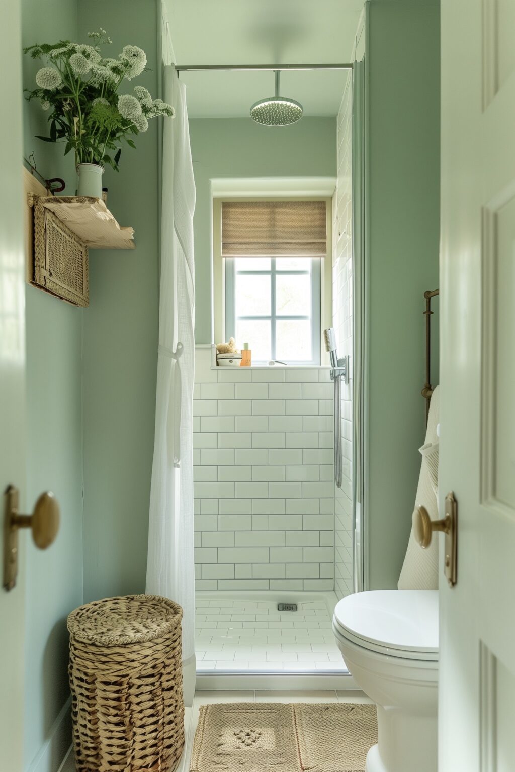 style campagne douche vert amande mint