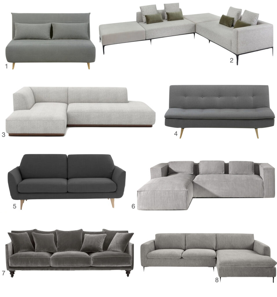 canape gris design moderne contemporain salon