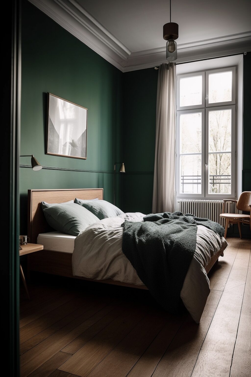 déco vert foncé chambre suite parentale design