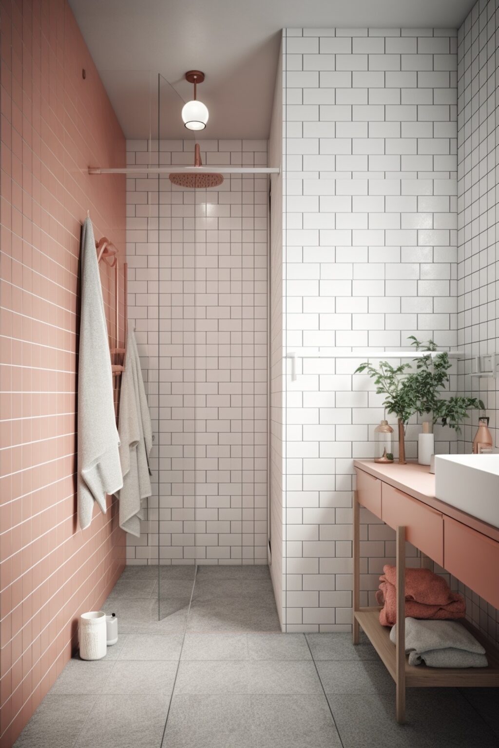 douche italienne carreau métro minimaliste