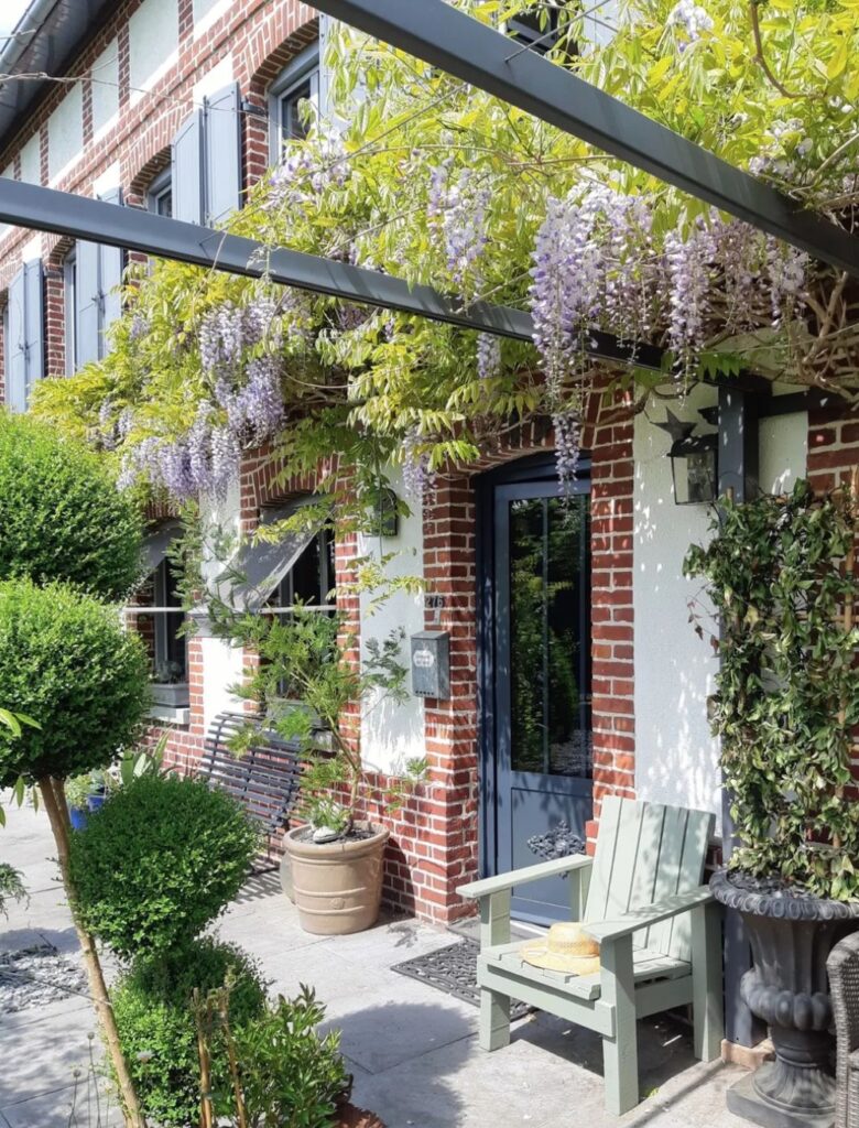 jardin fleuri terrasse exterieure