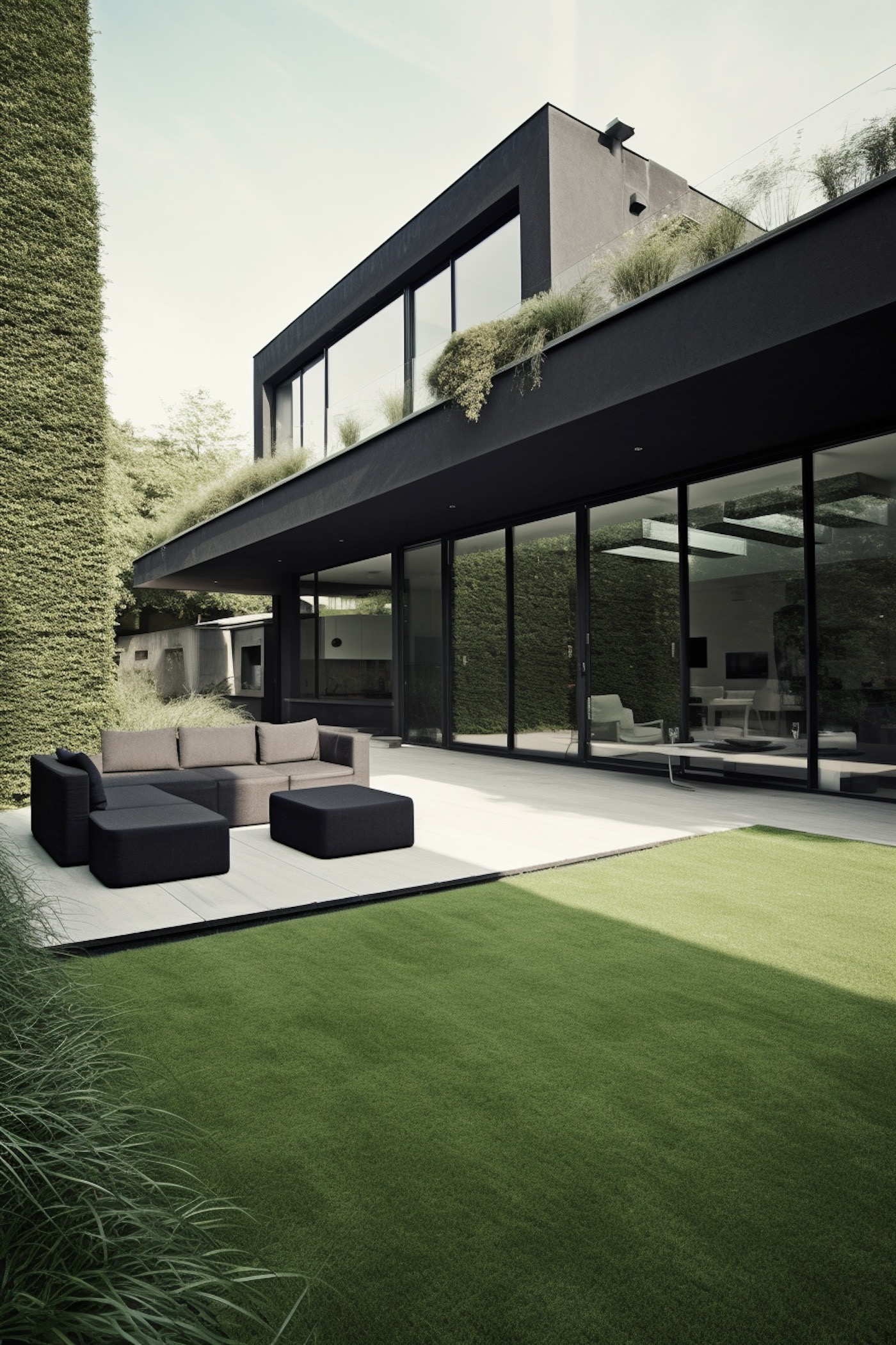 jardin terrasse bois gazon artificiel synthétique mélange