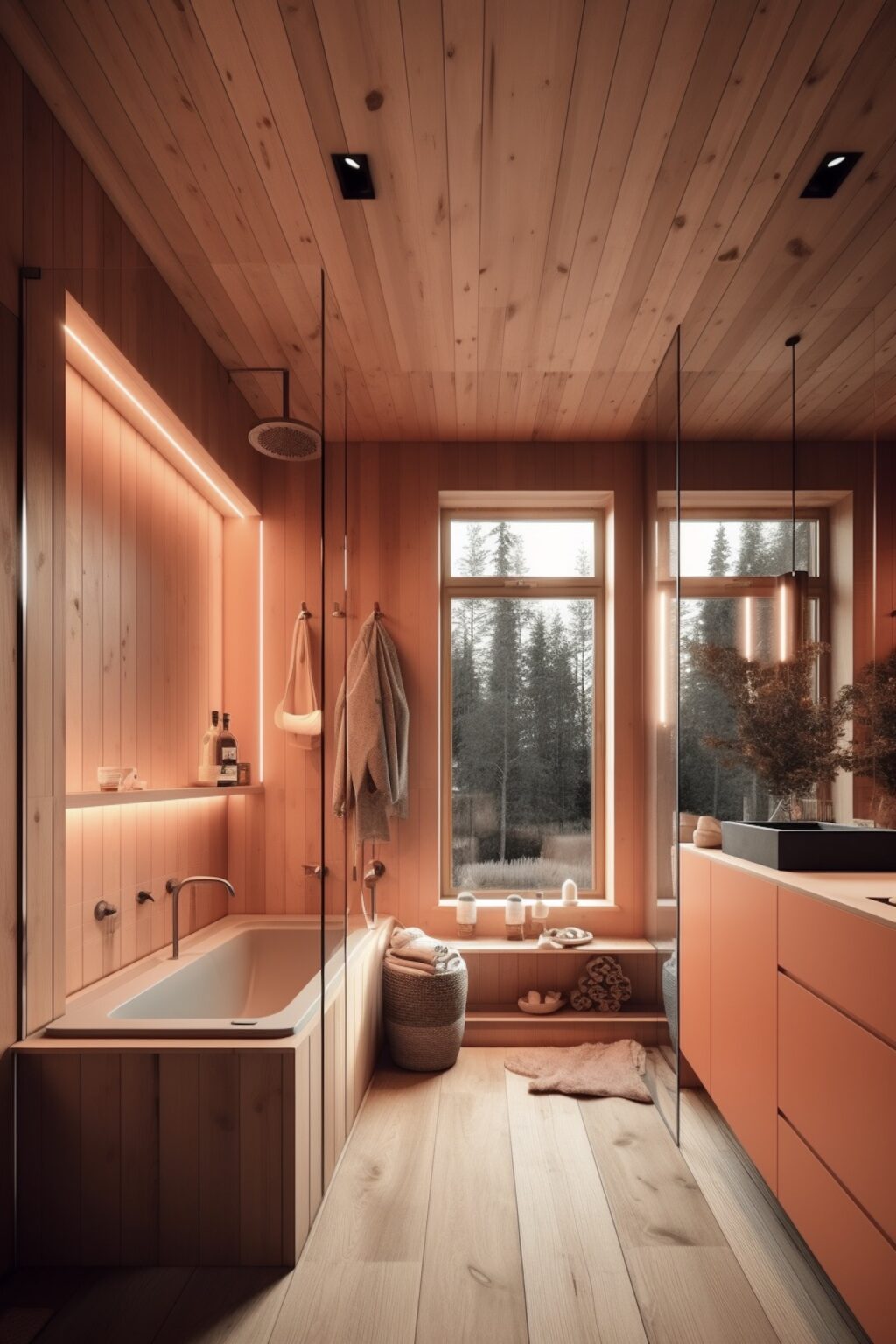 le orange dans la déco scandinave chalet