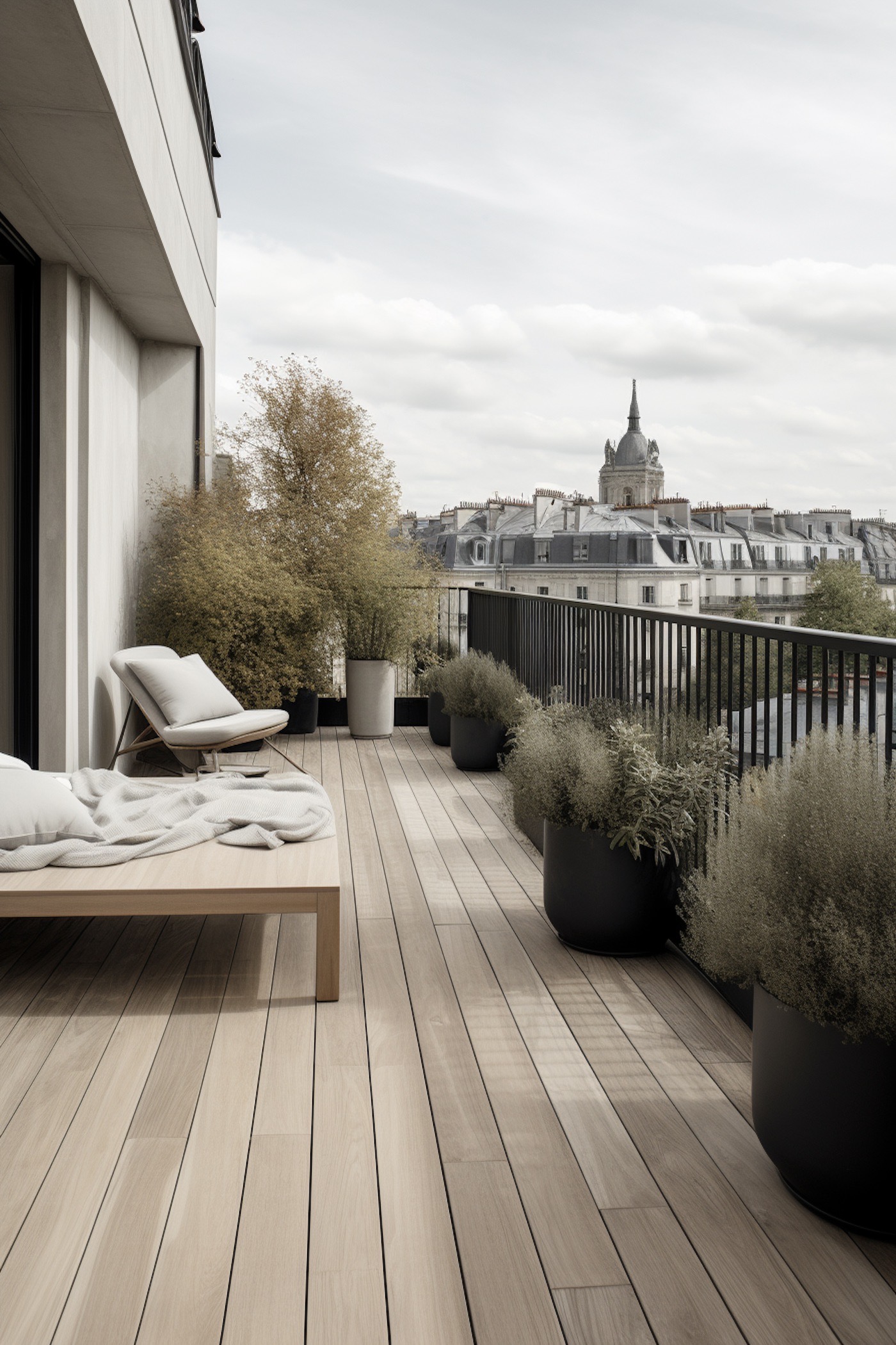 aménager balcon ville Paris bois déco cosy