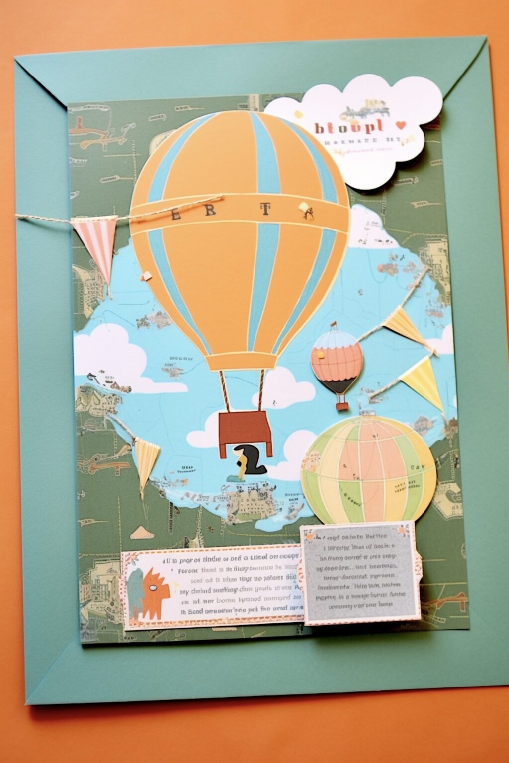 carte anniversaire diy montgolfière