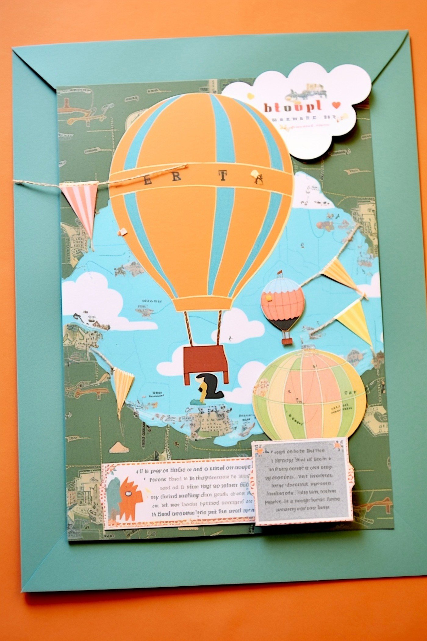 carte anniversaire diy montgolfière