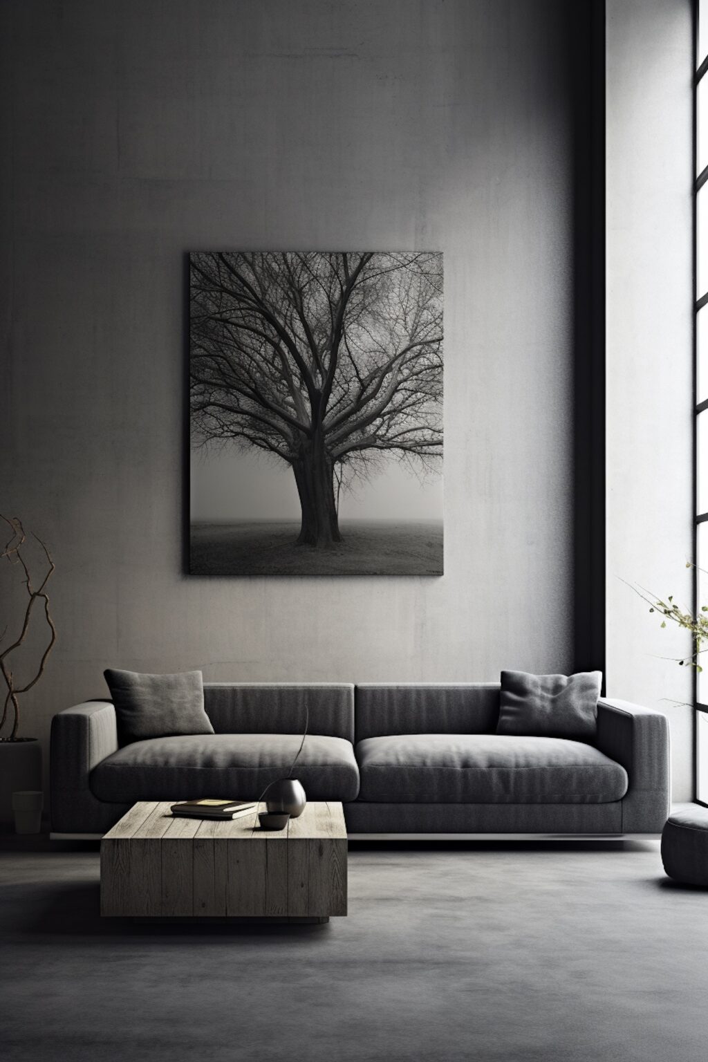 décoration salon gris scandinave loft design