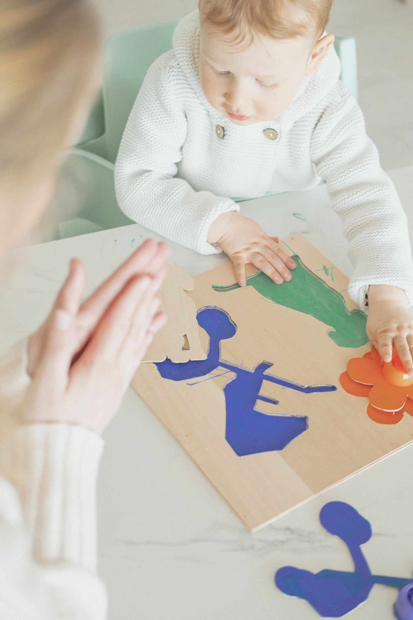 fabrique puzzle premier en bois silhouette colorée bébé 1 an