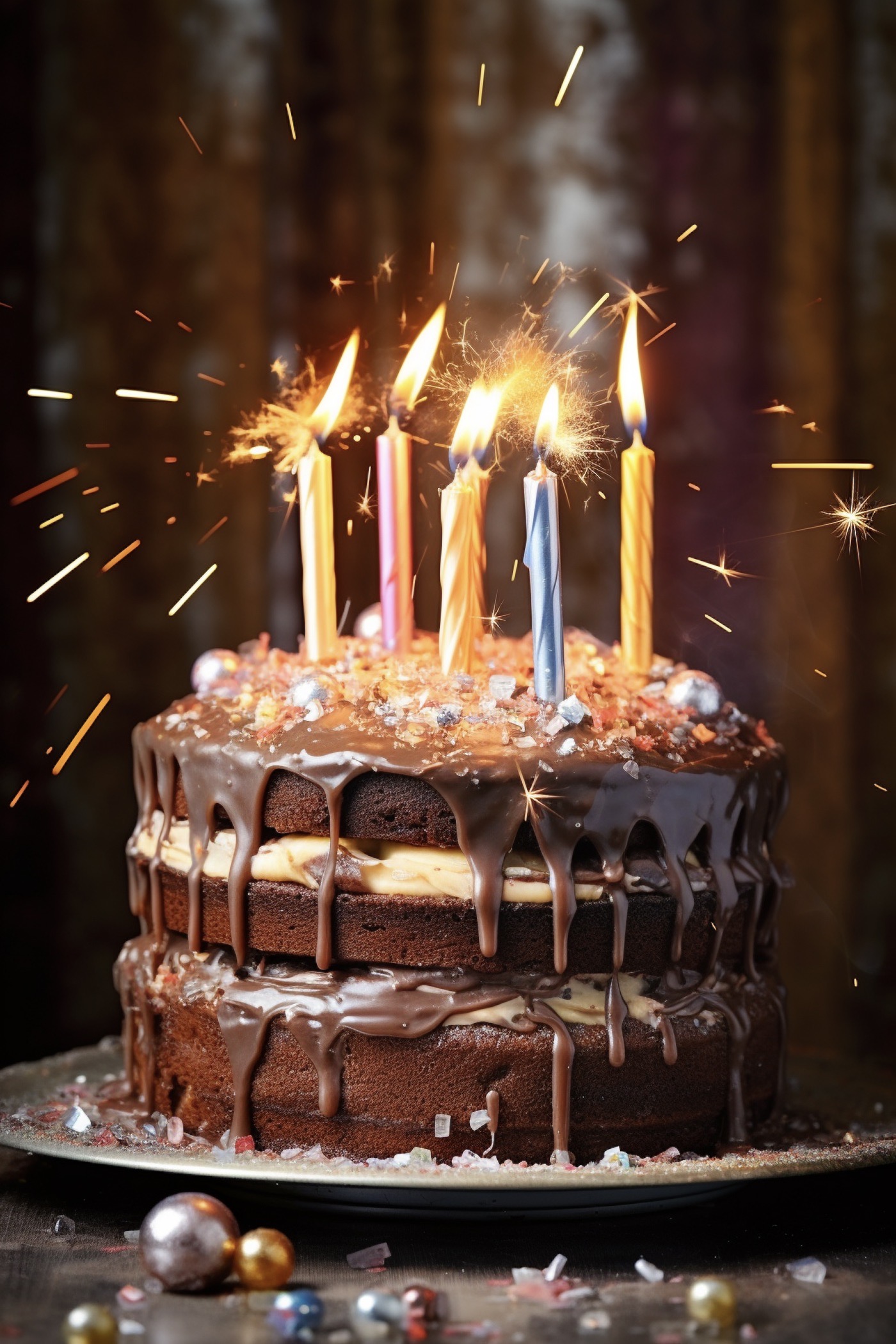 gâteau étages chocolat anniversaire 6 ans
