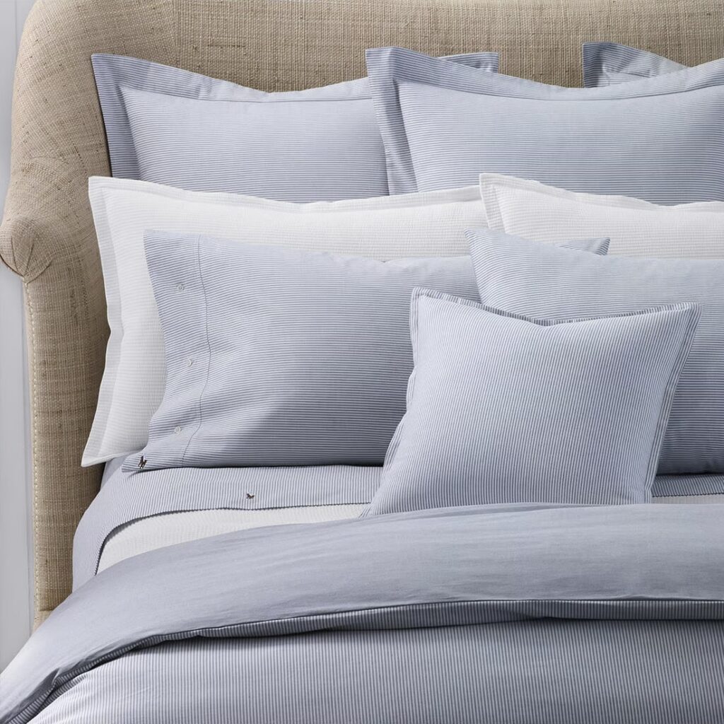 housse de couette bleu blanc rayures