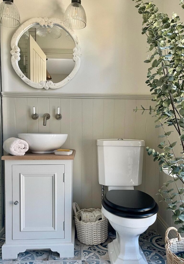 salle de bain toilette noir deco vintage