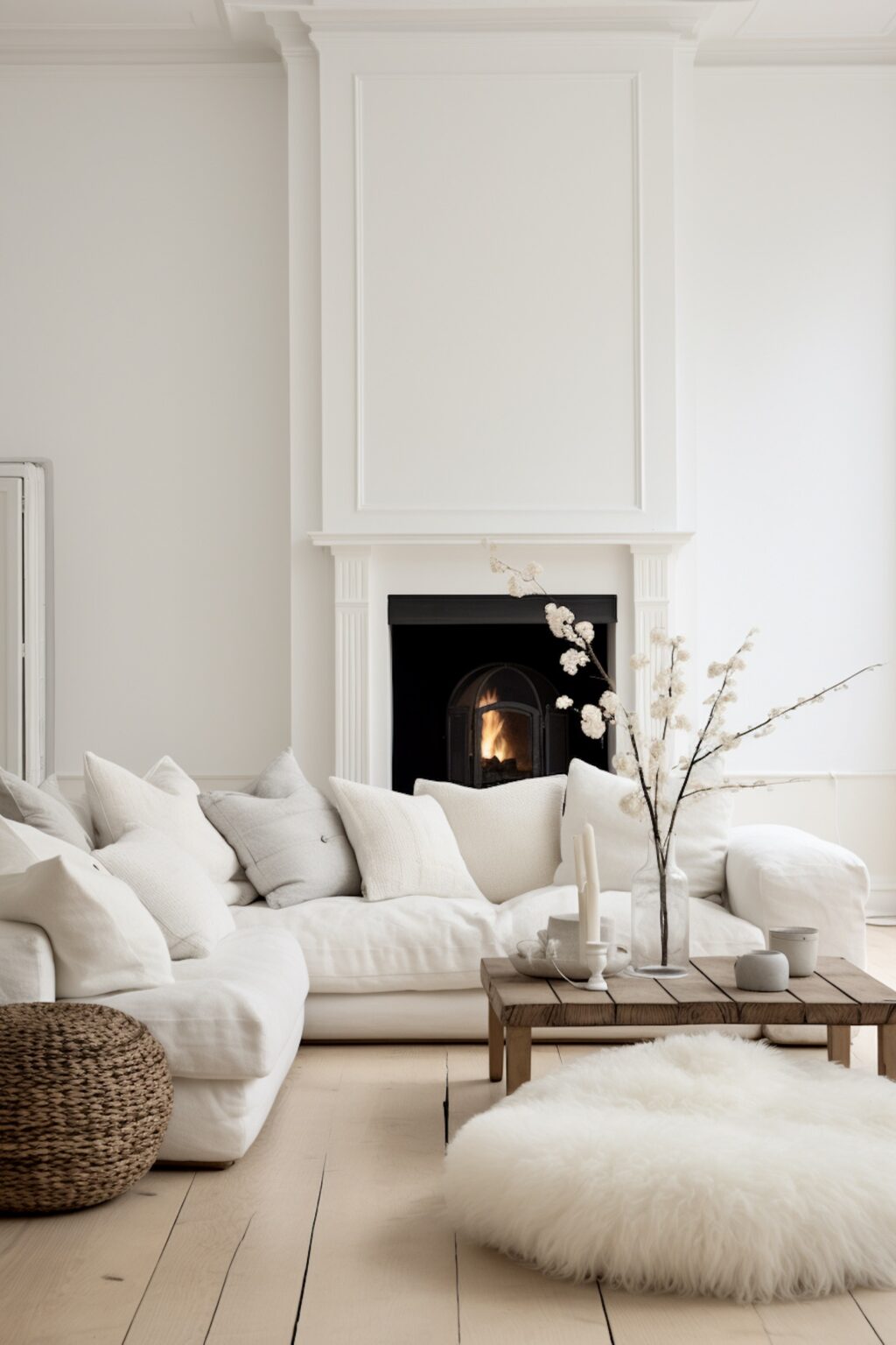 maison blanche intérieur décoration monochrome