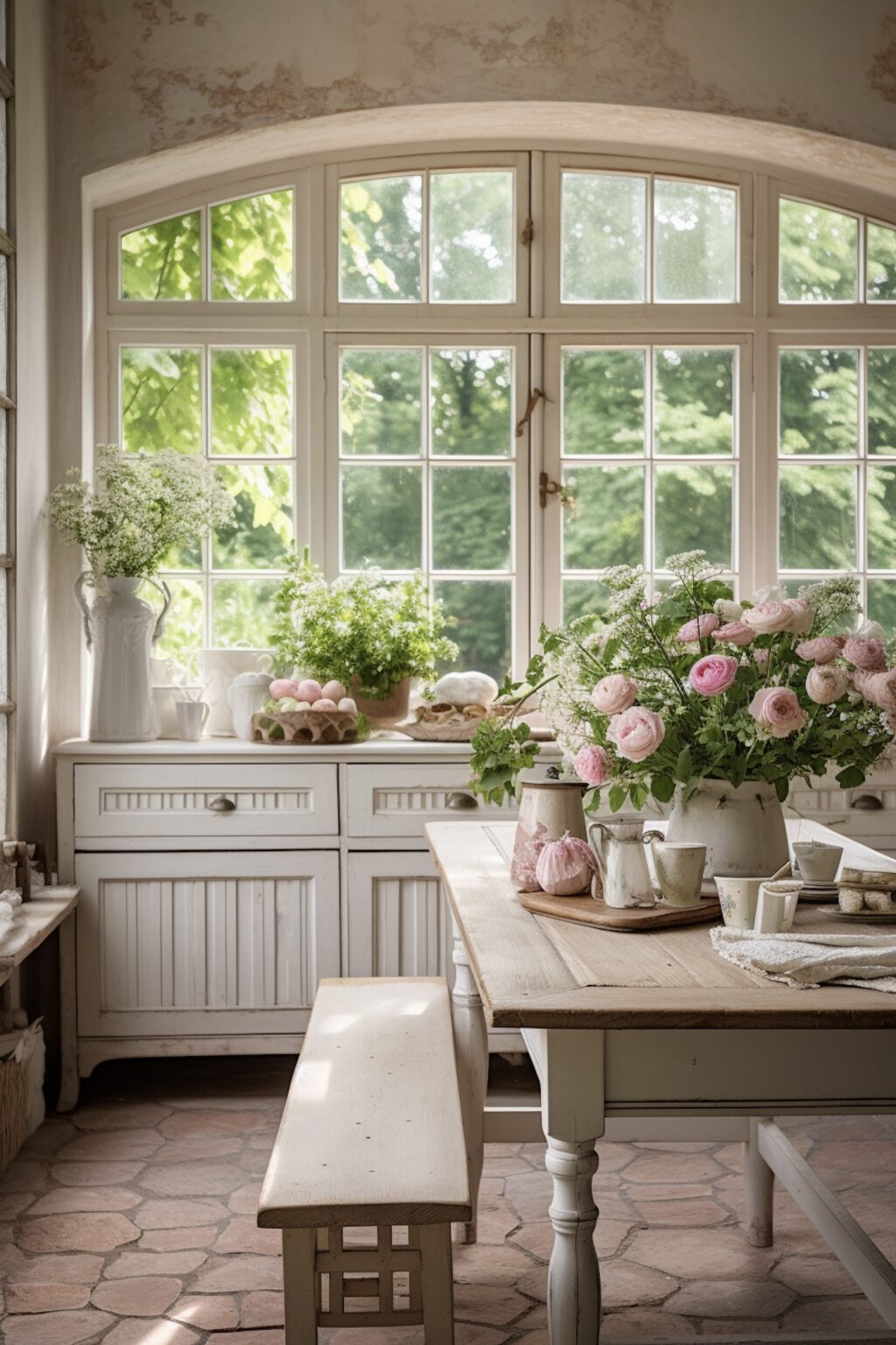 salle à manger maison de campagne shabby chic