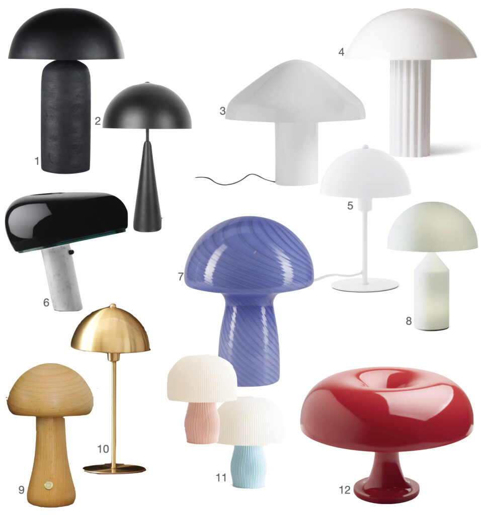Lampe Champignon En Verre, Lampe De Table Champignon Pour La Chambre à