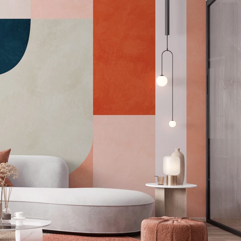 tapisserie murale années 70 pop seventies motifs