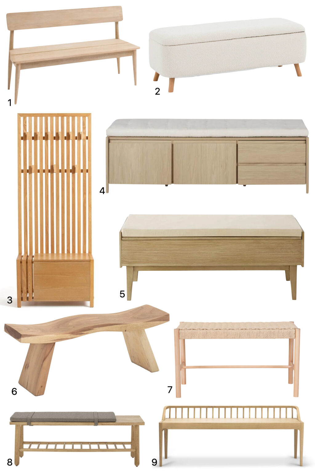 banc entrée bois massif scandinave