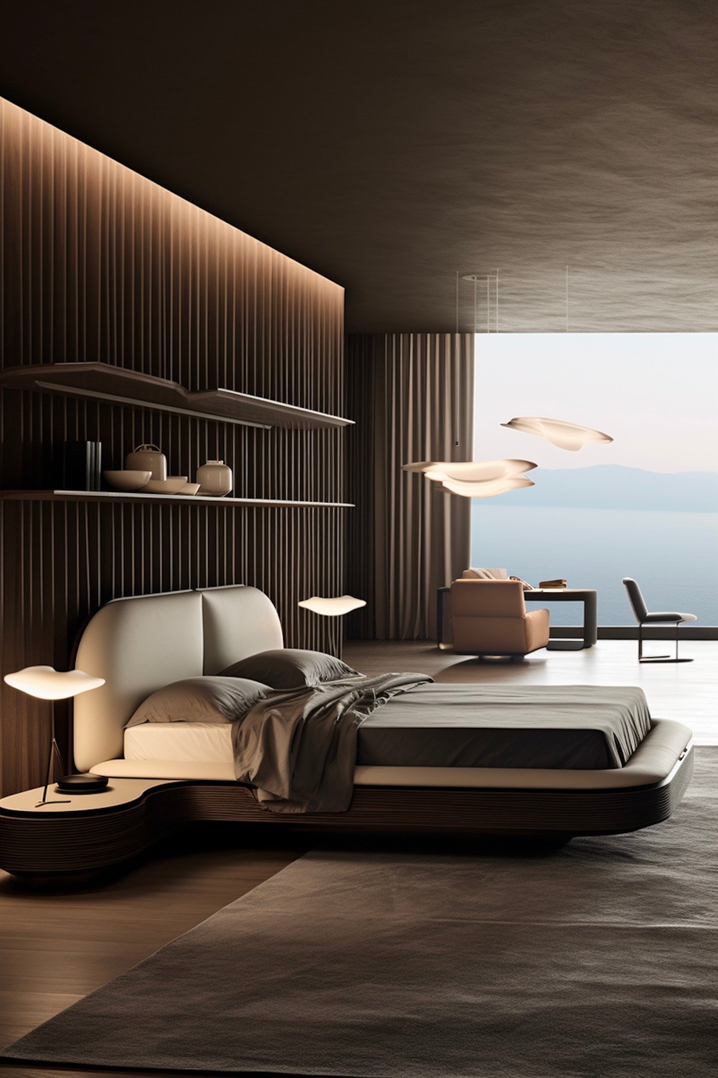 chambre luxe moderne vie mer bois design