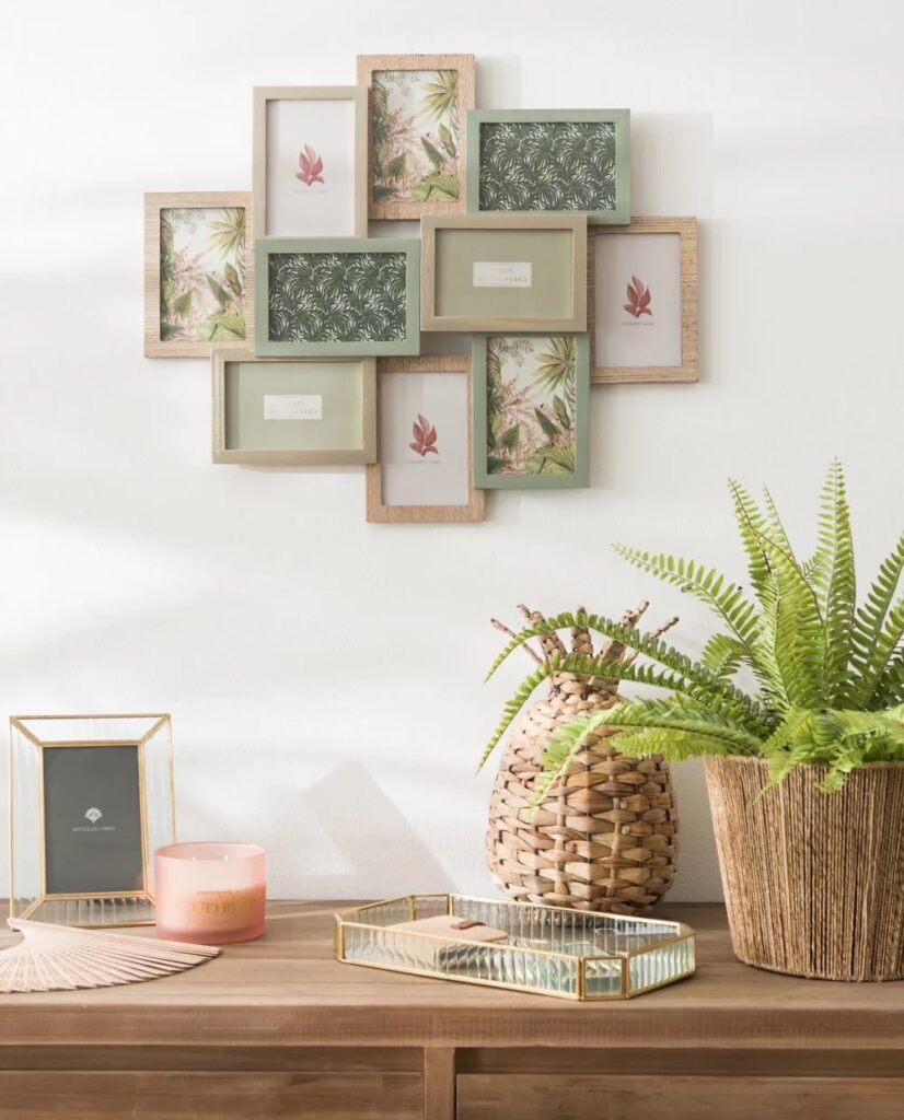 commode bois mur de cadre photo deco nature