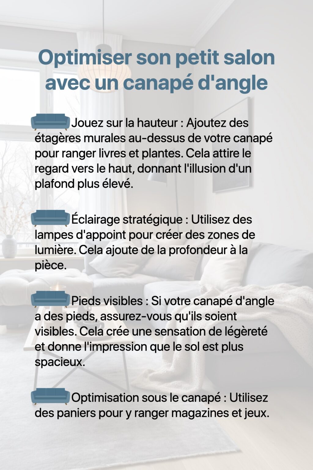 Optimiser son petit salon avec un canapé d'angle