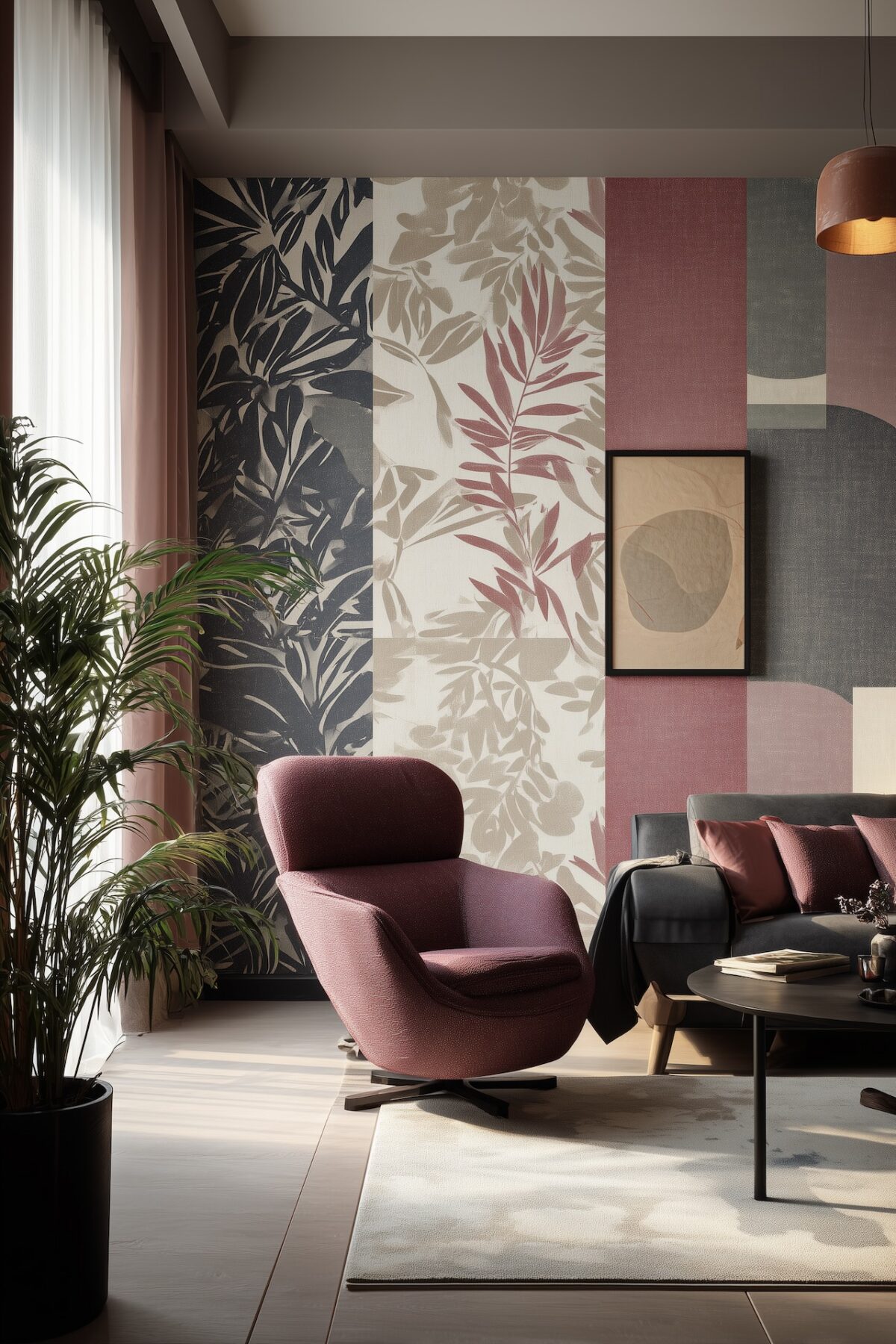 tendance 2026 papier peint les motif rose patchwork