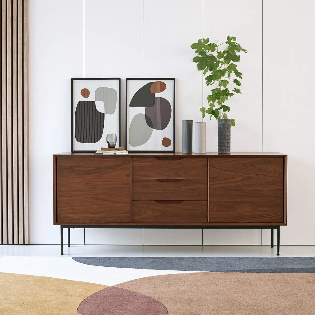affiche arty graphique meuble buffet mid-century acajou