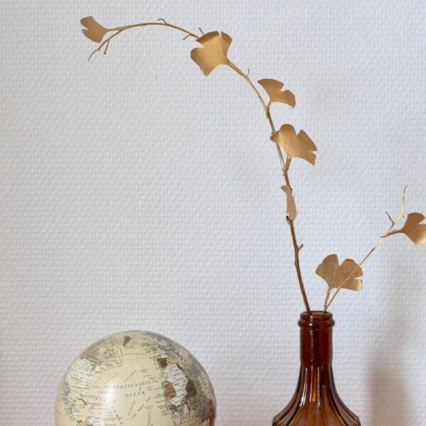 branche fleurs ginkgo en papier diy doré
