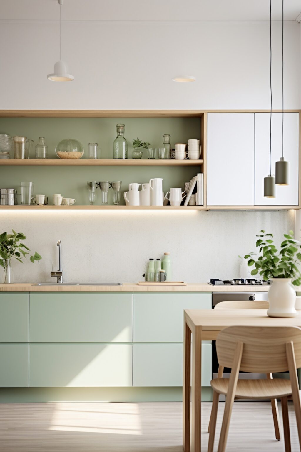 cuisine couleur pastel bois blanc scandinave