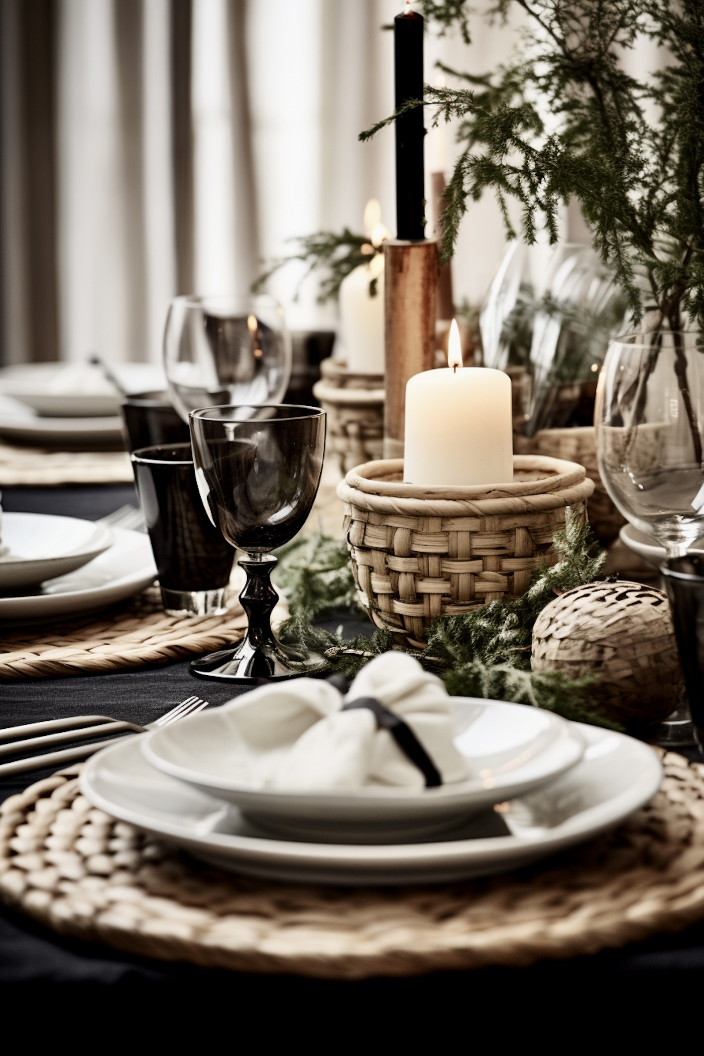 dresser table à la française Noël scandinave traditionnel