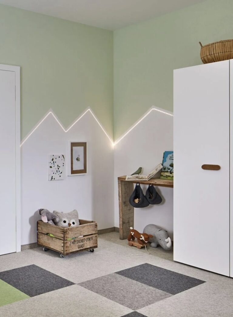 ruban led chambre enfant déco murale montagne