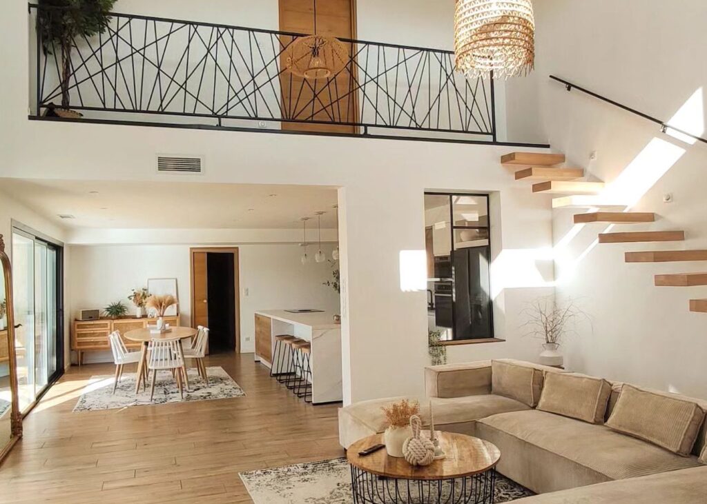 salon champetre deco bois rotin